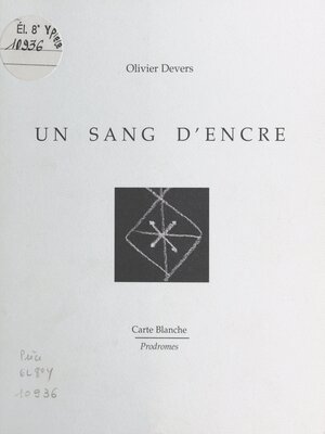 cover image of Un sang d'encre